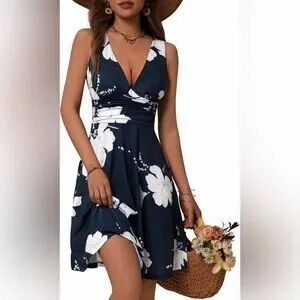 Sleeveless Floral V-Neck Summer Dress
